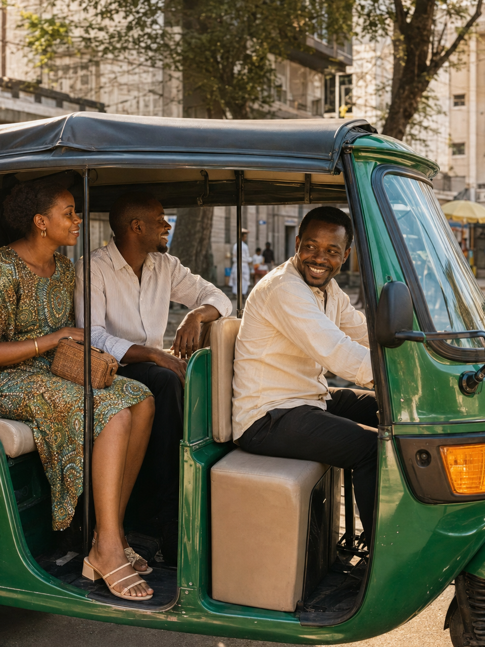 Passagers dans un tuk-tuk Wewa